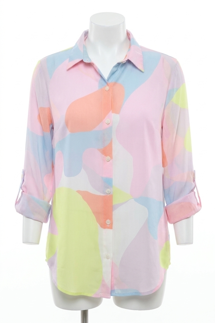NEW CHARLIE B women's long sleeve shirt in graffiti